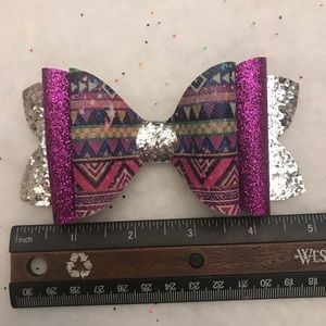 Purple Aztec print bow